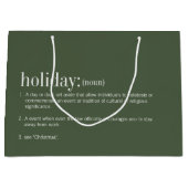 クリスマス定義ホリデーグリーン ラージペーパーバッグ (正面)