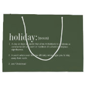 クリスマス定義ホリデーグリーン ラージペーパーバッグ (裏面)