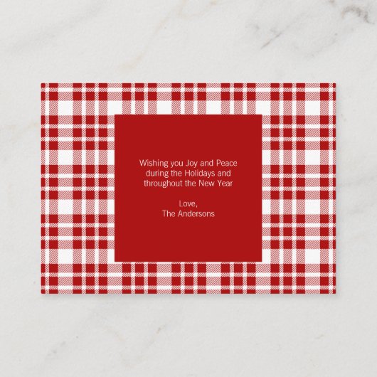 クリスマス定義ホリデーミニホリデーカード アドバイスカード (裏面)