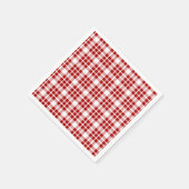 クリスマス定義ホリデーレッドプレイド スタンダードカクテルナプキン (角)