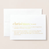 クリスマス定義金ゴールド 箔カード (封筒付き正面)