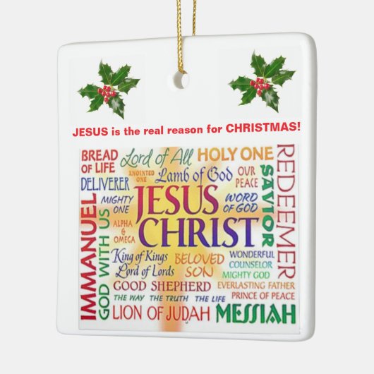 クリスマス実在の理由はイエス! セラミックオーナメント (左)