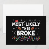 クリスマス家族おそろい お金持ちじゃないほうがいい 招待状 (正面/裏面)