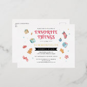 クリスマス家族のお気に入りの年次金ゴールド 箔シーズンポストカード (正面/裏面)