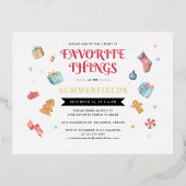 クリスマス家族のお気に入りの年次金ゴールド 箔シーズンポストカード (正面)