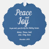 クリスマス家族のためのortugueseタイル写真フレーム オーナメントカード (裏面)