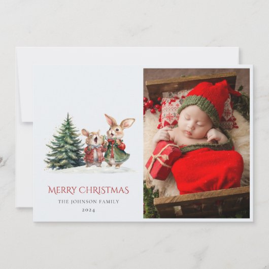 クリスマス家族のアニュアルレポートかわいいおもしろい家族 シーズンカード (正面)