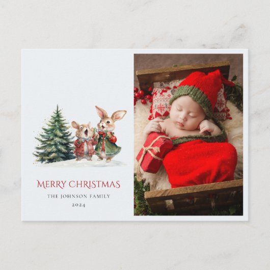 クリスマス家族のアニュアルレポートかわいいおもしろい家族 ポストカード (正面)