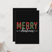 クリスマス家族のクリスマスお祝いギフト カード (正面/裏面インサイチュ)