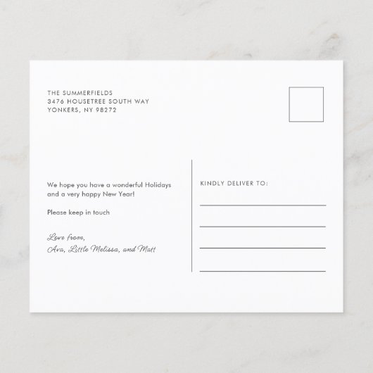 クリスマス家族の写真を移動カード (裏面)