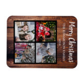 クリスマス家族の写真コラージュを作成する マグネット (横)