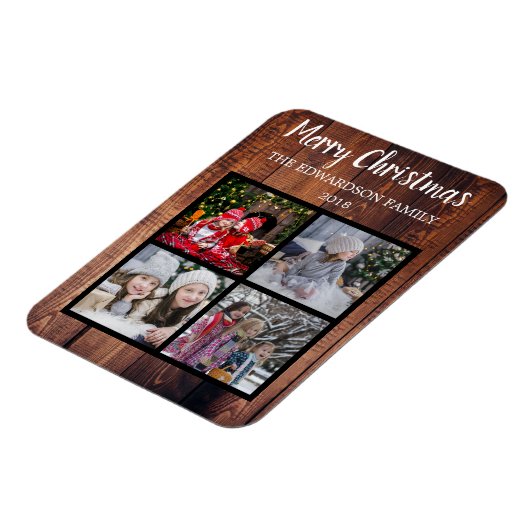 クリスマス家族の写真コラージュを作成する マグネット (左側)