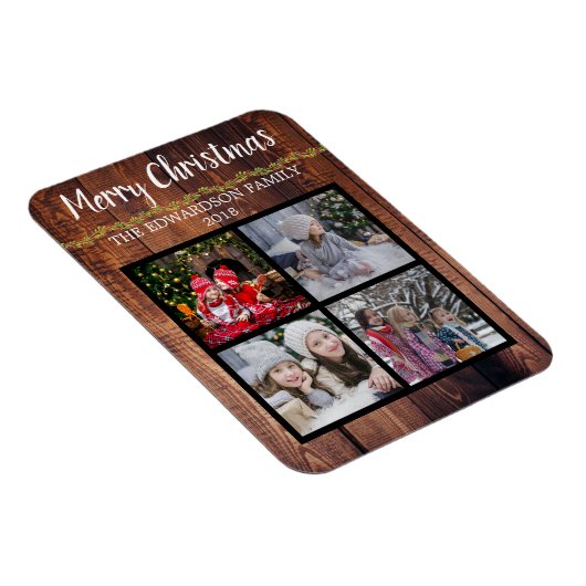 クリスマス家族の写真コラージュを作成する マグネット (右側)