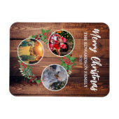 クリスマス家族の写真コラージュを作成する マグネット (横)