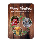 クリスマス家族の写真コラージュを作成する マグネット (縦)