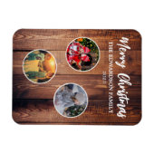 クリスマス家族の写真コラージュを作成する マグネット (横)