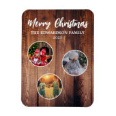 クリスマス家族の写真コラージュを作成する マグネット (縦)