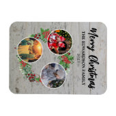 クリスマス家族の写真コラージュを作成する マグネット (横)