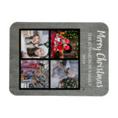 クリスマス家族の写真コラージュを作成する マグネット (横)