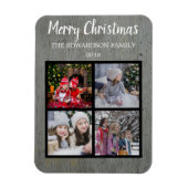 クリスマス家族の写真コラージュを作成する マグネット (縦)