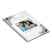 クリスマス家族の写真ホワイトコーンパインの名前 ノートブック (右側)