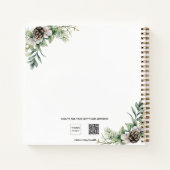 クリスマス家族の写真ホワイトコーンパインの名前 ノートブック (裏面)