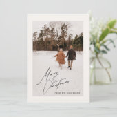 クリスマス家族の写真年賀状 招待状 (スタンド正面)