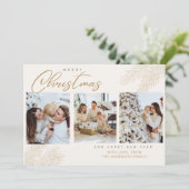 クリスマス家族の写真年賀状 招待状 (スタンド正面)