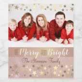 クリスマス家族の写真 ワインラベル (シングルラベル)