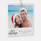 クリスマス家族の友シンプル達のモダン木 セラミックオーナメント (右)