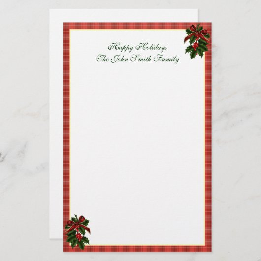 クリスマス家族の文房具 便箋 (正面/裏面)