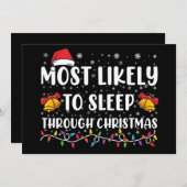 クリスマス家族のXmasで最も寝てしまいそう 招待状 (正面/裏面)