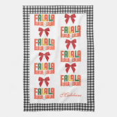 クリスマス家族カラオケ会 キャロル合唱団 キッチンタオル (縦)