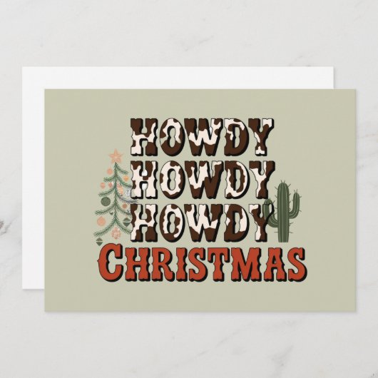 クリスマス家族パーティーギフト ハウディハウディハウディ シーズンカード (正面/裏面)