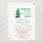 クリスマス家族パーティー 招待状 (正面/裏面)