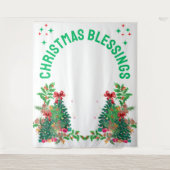 クリスマス家族再会フォトバックドロップ タペストリー (正面)