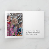 クリスマス家族写真のホリデーカード シーズンカード (内部)