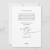 クリスマス家族写真のラッピングカード　あたたかい願いを込めて シーズンカード (裏面)