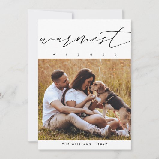 クリスマス家族写真のラッピング、最もあたたかな願い シーズンカード (正面)