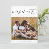 クリスマス家族写真のラッピング、最もあたたかな願い シーズンカード (スタンド正面)