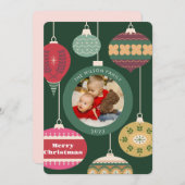 クリスマス家族写真カード 招待状 (正面/裏面)