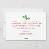 クリスマス家族写真コラージュ ホリーベリー シーズンカード (裏面)