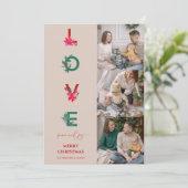 クリスマス家族写真コラージュ | 愛 平和 喜び シーズンカード (スタンド正面)