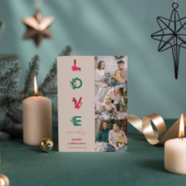 クリスマス家族写真コラージュ | 愛 平和 喜び シーズンカード