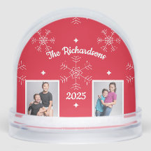 クリスマス家族写真スノードーム