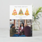 クリスマス家族写真ピザラブ シーズンカード (スタンド正面)