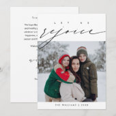 クリスマス家族写真レイオーバーで喜びを分かち合おう シーズンカード (正面/裏面)