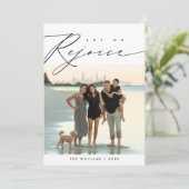 クリスマス家族写真レイオーバー、喜びに満ちた シーズンカード (スタンド正面)