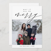 クリスマス家族写真レイオーバー　楽しい思い出を シーズンカード (正面/裏面)