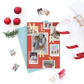 クリスマス家族写真切手セット 箔シーズンカード